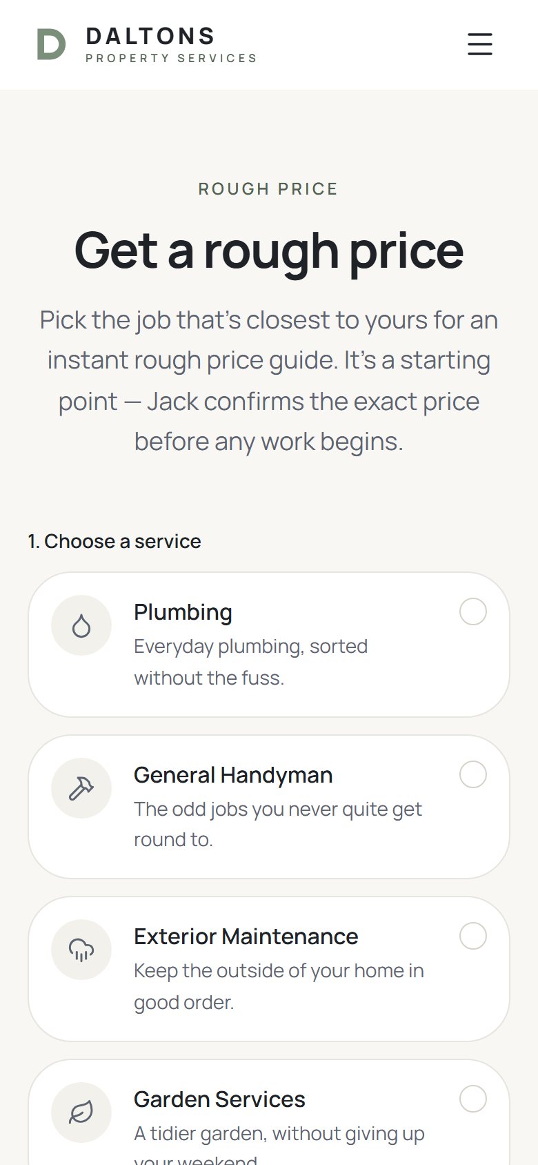 Daltons rough price guide on a mobile phone